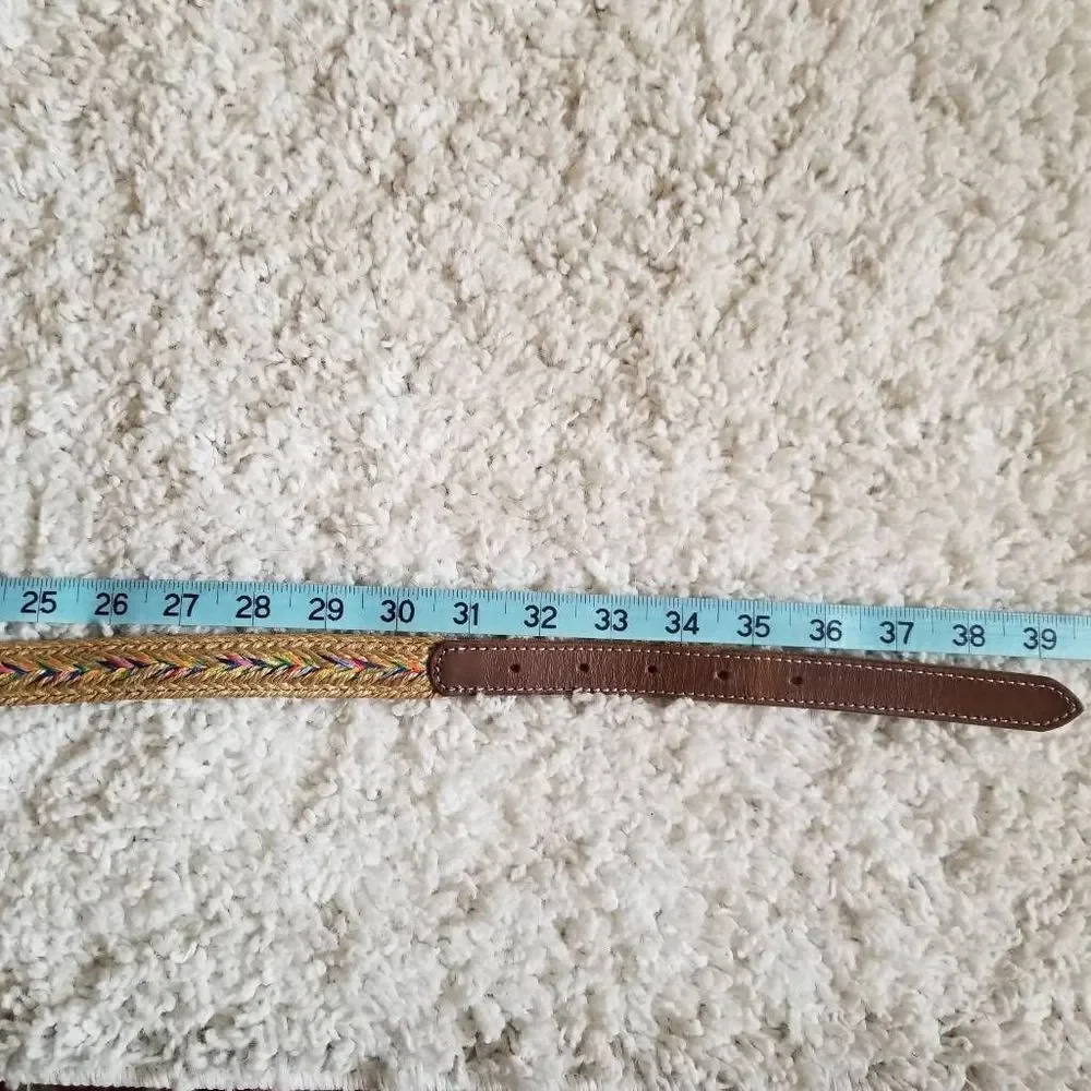 Vintage Eddie Bauer Leather + Woven Belt S